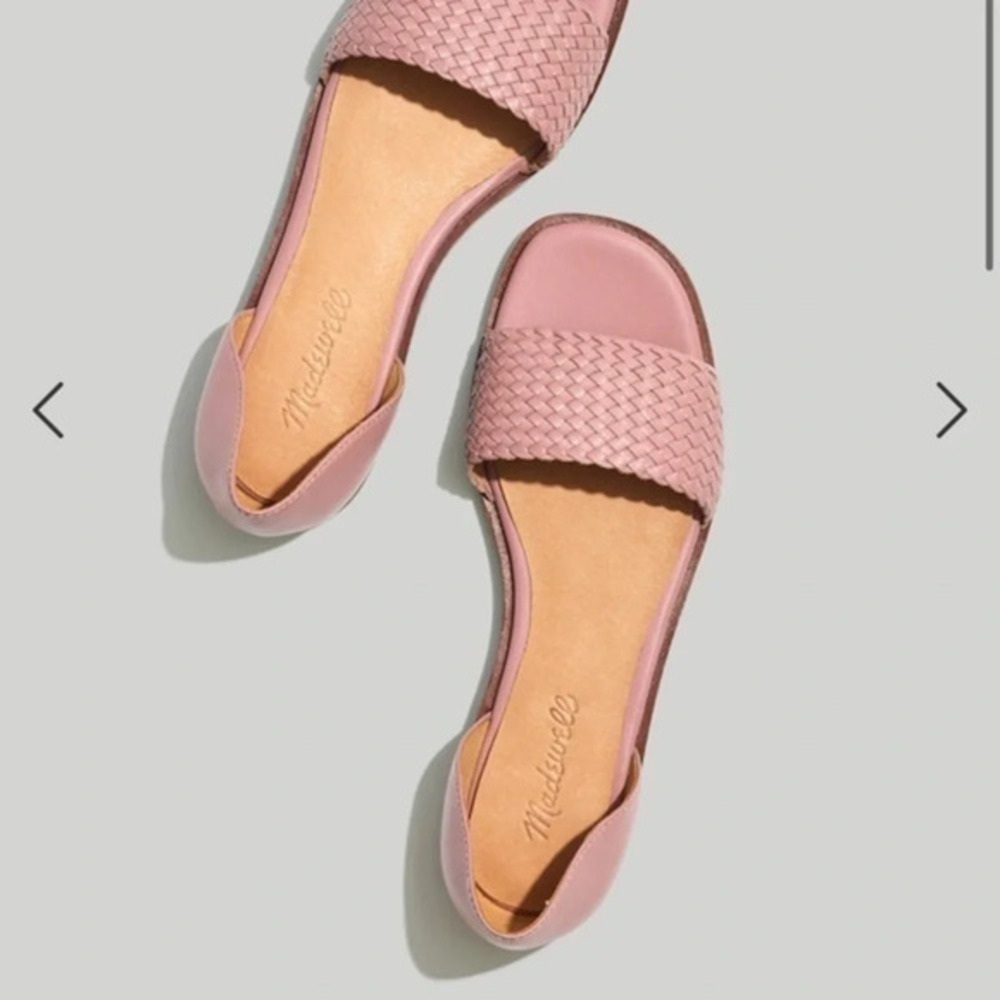 Madewell Pink Woven Slide Sandals